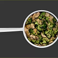 Delicious Fresh Broccoli Chicken And Almond Stir Fry In Stainless Steel Pan