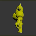 Stylized Fantasy Blue Armored Character With Large Horns 3D Model Design