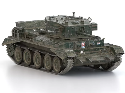 Military Armored Tank With Camouflage Paint Tracks Turret Antennas And Exterior Details 3d model