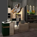 Currify Restaurant Exterior Design With Brick Wall Grille Entrance Green Counter And Tables