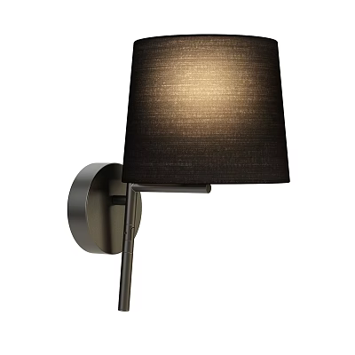 Modern Wall Sconce With Fabric Shade And Brushed Metal Frame For Home Lighting 3d model