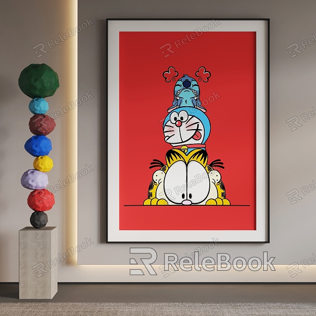 Cartoon Hanging Painting Cartoon Decorative Painting model