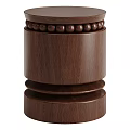Middle Ancient Wooden Sofa Stool Low Stool Round Stool 3d model