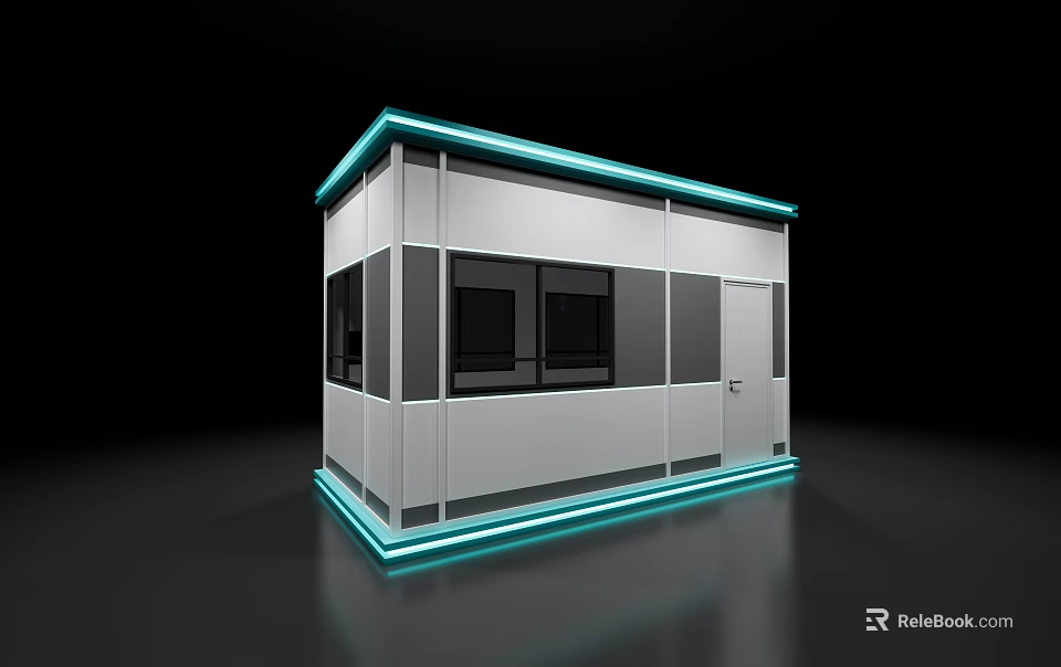 Modern Space Capsule With White Exterior Blue Accent Lighting And Sleek Design 3d model 