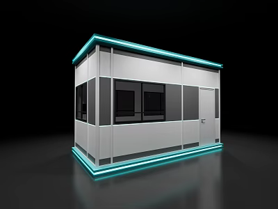 Modern Space Capsule With White Exterior Blue Accent Lighting And Sleek Design 3d model