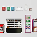 Retail Display Shelves With Refrigerated Cabinets Beverage Coolers And Snack Cases
