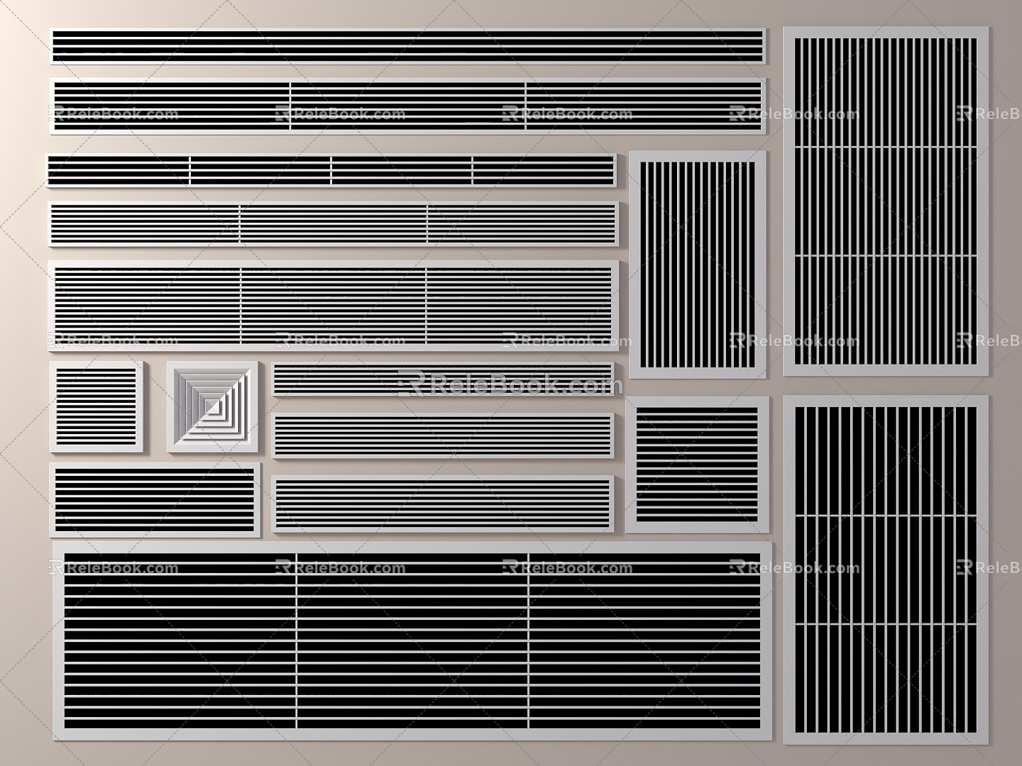 Modern Air Conditioning Air Outlet Central Air Conditioning Very Narrow Air Outlet Air Outlet Air Outlet Air Outlet Yuba Air Return Air Outlet New Air Outlet 3d model