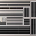 Air Conditioner Vents With Assorted Grille Styles And Different Size Options 3d model