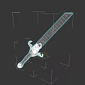 Ornate Fantasy Sword With Intricate Carved Hilt And Detailed Blade Design