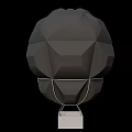 Outdoor Playground Equipment Black Geometric Polyhedron Structure Set In Green Grassland With Trees