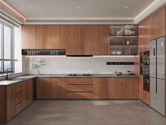 Kitchen New Chinese Kitchen Cabinet Refrigerator 3d model