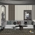 Modern Sofa Coffee Table Combination Sofa Coffee Table 3d model