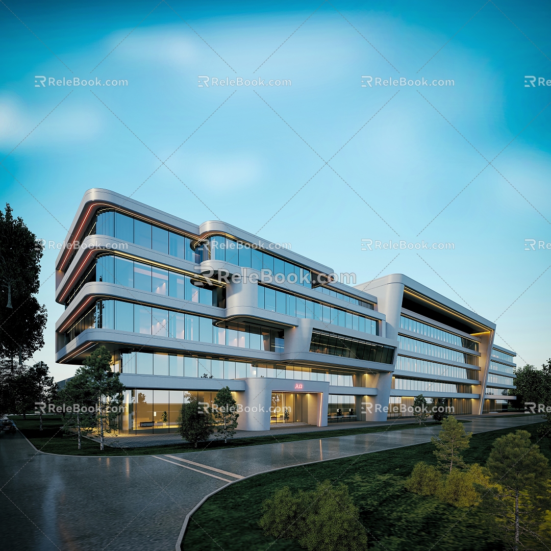 Building Appearance Curtain Wall FRP Structure Six-storey Building Future Building 3d model