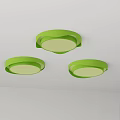 Three Modern Round Ceiling Lights With Illuminated Design For Room Interior 3d model