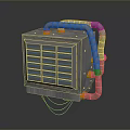 Industrial Ventilation Equipment with Metal Casing Grille Structure Red Knobs and Pipes
