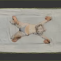 Woman Bending Forward In Yoga Pose On White Mat With Gray Background
