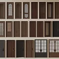Various Styles Of Double Doors For Interior Design With Wooden Black And Glass Panels