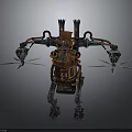 Steampunk Mechanical Creature With Multiple Arms Propellers And Complex Metal Structure 3d model