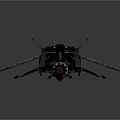 Futuristic Sci Fi Vehicle With Black Aerodynamic Body And Red Accents