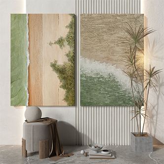 modern abstract painting abstract decorative painting 3d model