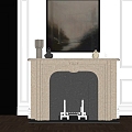 Fireplace French Fireplace Hanging Painting 3d model