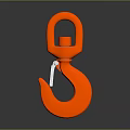 Red Heavy Duty Lifting Hook With Safety Latch And Durable Construction 3d model