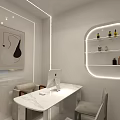 Modern Beauty Hair Salon Interior Design With White Reception Desk And Lighting
