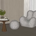 Modern Single Sofa Modern Fluffy Sofa Side 3d model