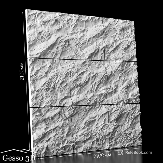 Textured Interior Wall With Horizontal Lines And Rough Surface Design 3d model 