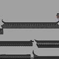 Traditional Architectural Components Featuring Decorative Brackets And Eave Structures