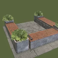 Outdoor Chair Design With Green Plants Stone Structure And Slate Floor