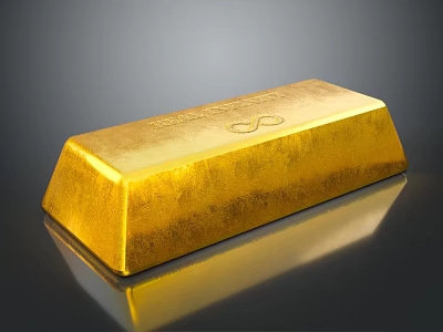 Shiny Polished Gold Bar With High Gloss Surface And Reflection 3d model