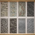 Various Background Wall Design Samples With Brick Stone Textures And Patterns 3d model