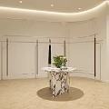 YUEMU Clothing Store White Building Exterior With Arched Doorway And Display Window
