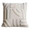 Modern Textured Throw Pillows With Geometric Patterns And Neutral Gray Beige Tones 3d model