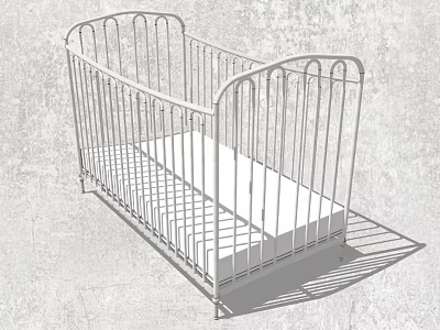 Modern Crib Single Children's Bed 3d model Modern Crib Single Children's Bed 3d model