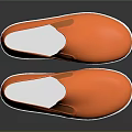 Vibrant Orange Slip On Shoes With White Sole And Simple Casual Design 3d model