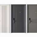 Modern Security Doors With Different Colors Vertical Stripes And Door Locks 3d model
