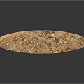 Garden Landscape Decorative Artwork With Brown Gold Textured Long Surface Design