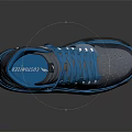 High Top Blue And Gray Sports Shoes With Blue Laces And Structured Sole Design