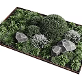 Modern Minimalist Garden Landscape With Lush Green Plants And Natural Decorative Stones For Outdoor Yards