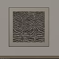 Abstract Painting With Black And White Striped Pattern For Wall Decor 3d model