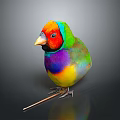 Vibrant Multicolored Small Bird With Bright Colorful Feathers And Vibrant Plumage