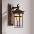 Modern Lantern Style Wall Sconce With Glass Shade And Metal Frame
