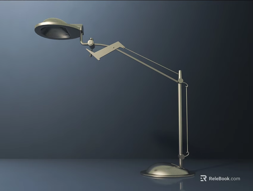 Modern Adjustable Silver Desk Lamp With Flexible Arm And Stable Base 3d model 