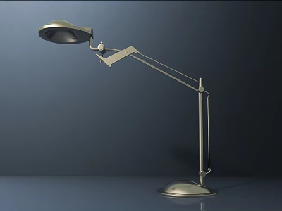 Modern Adjustable Silver Desk Lamp With Flexible Arm And Stable Base 3d model