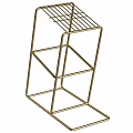 Gold Metal Kitchen Organizer With Multi Layer Shelves For Cookware Storage