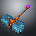 Hardware Tool Hammer With Blue Transparent Head Orange Handle Purple Top And SML Logo