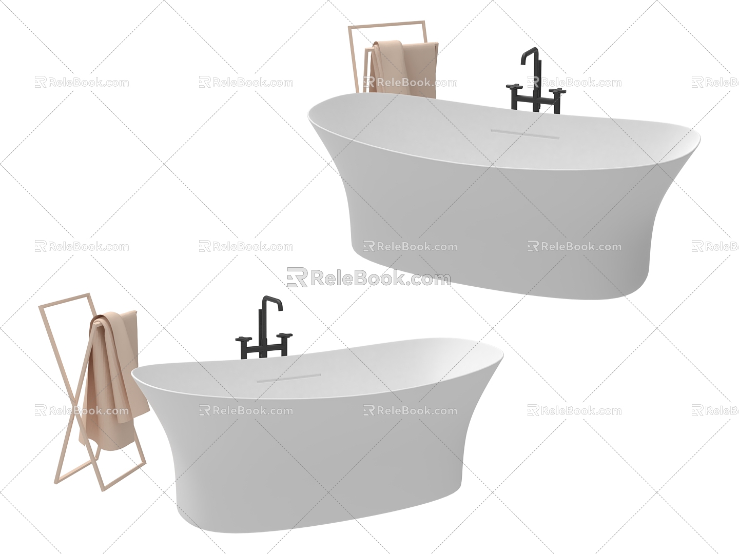 Bathroom small piece bathtub 3d model