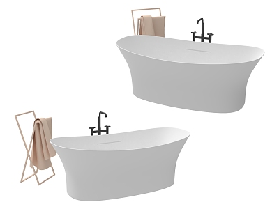 Bathroom small piece bathtub 3d model